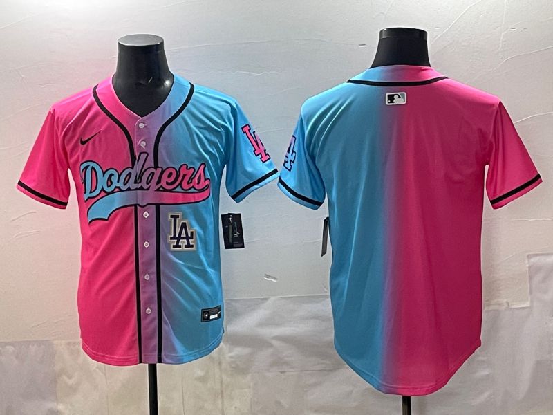 Men 2025 Los Angeles Dodgers Blank Blue pink Game Nike MLB Jersey style 006->los angeles dodgers->MLB Jersey